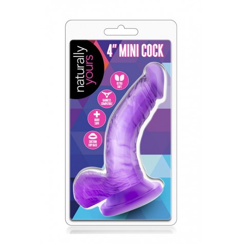 Фиолетовый фаллоимитатор на присоске NATURALLY YOURS 4INCH MINI - 12 см.