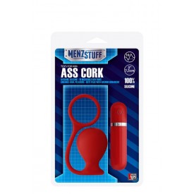 Красная вибровтулка MENZSTUFF ASS CORK WIDE - 7,5 см.