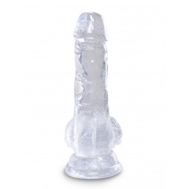 Прозрачный фаллоимитатор King Cock Clear 5" Cock with Balls - 15,2 см.