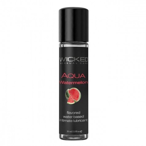 Лубрикант с ароматом арбуза WICKED AQUA Watermelon - 30 мл.