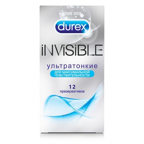 Ультратонкие презервативы Durex Invisible - 12 шт.