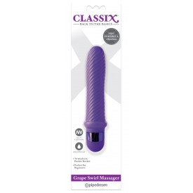 Фиолетовый ребристый вибромассажер Grape Swirl Vibe - 15,8 см.