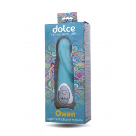 Голубой мини-вибратор Dolce Owen - 12,5 см.